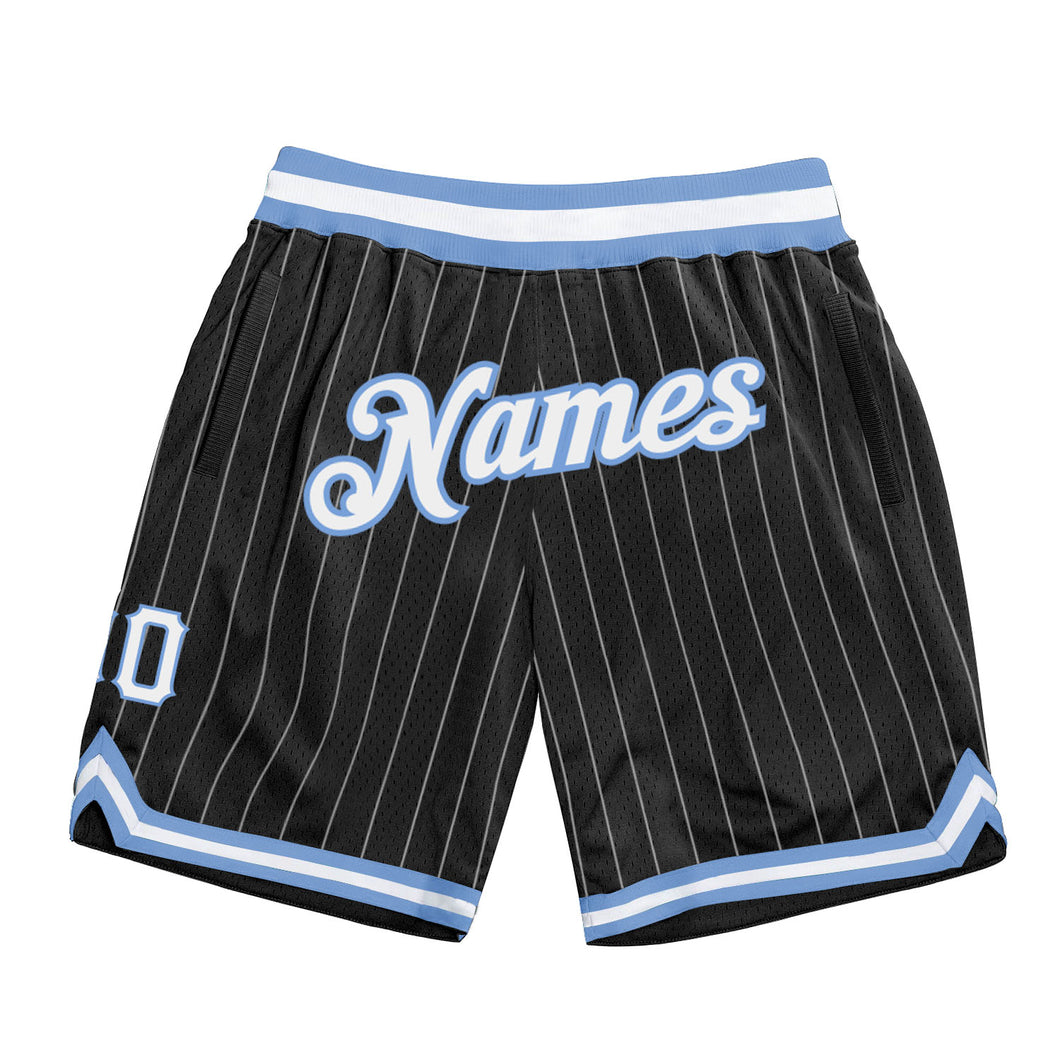 Custom Black White Pinstripe Black-White Authentic Basketball Jersey  Discount