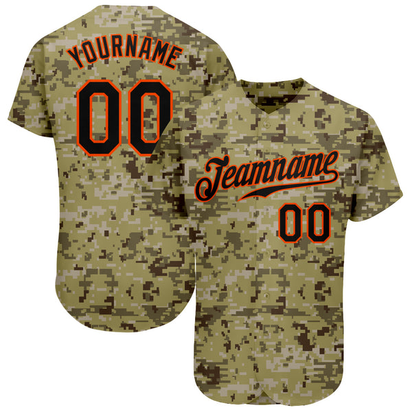 Custom Camo Orange-Black Authentic Baseball Jersey Free Shipping – Fiitg