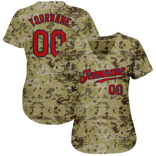 Custom Camo Orange-Black Authentic Salute To Service Baseball Jersey