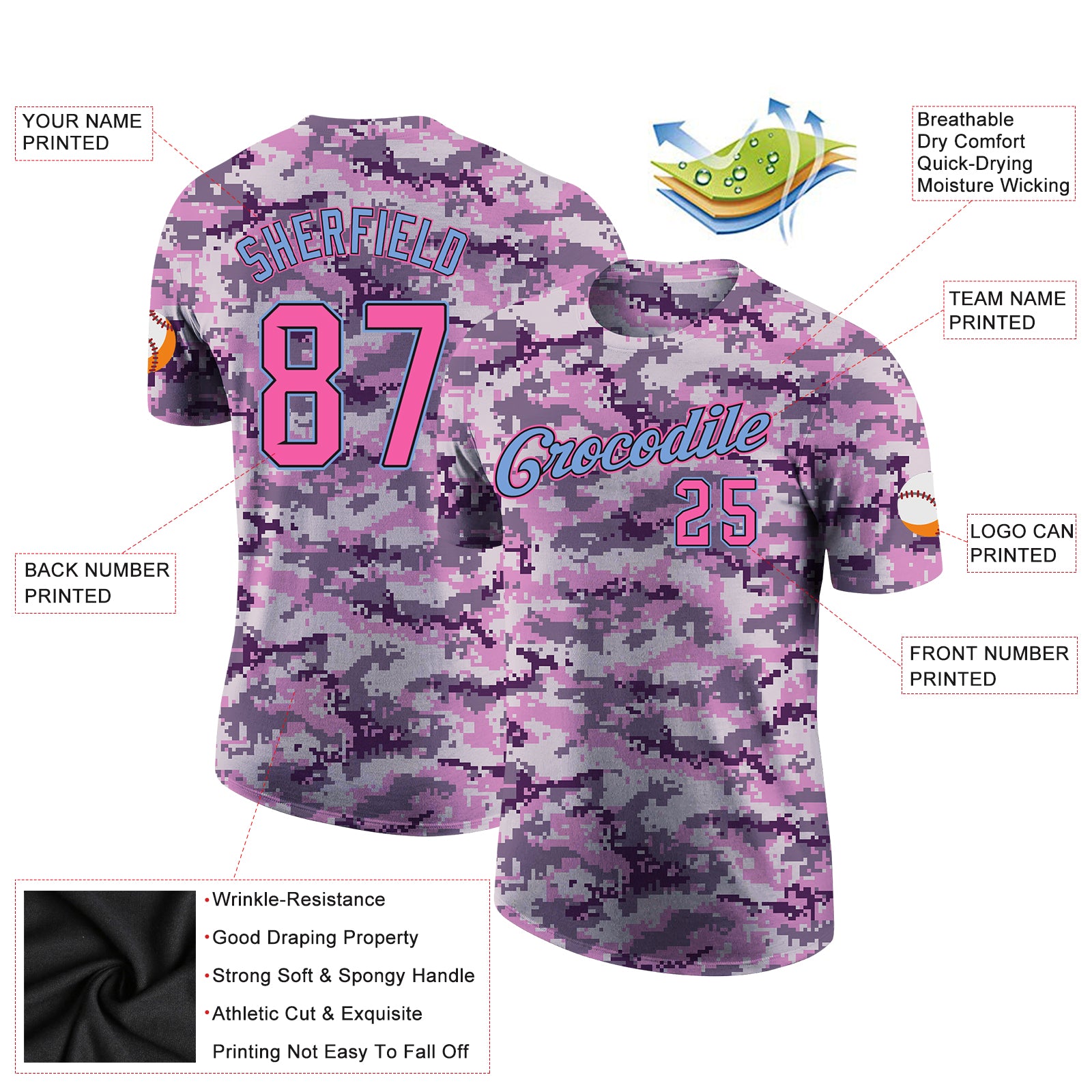 Custom Women's Camo Pink-Black Salute To Service V-Neck Cropped