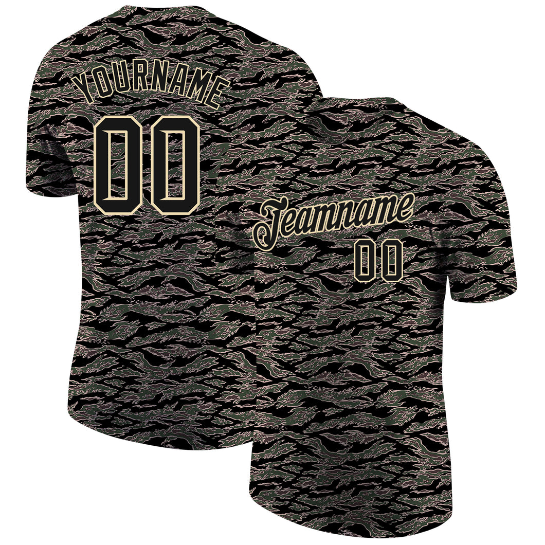 Custom Camo Black-Cream Performance Salute To Service T-Shirt