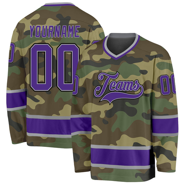 Custom Camo Purple-Black Salute To Service Hockey Jersey Fast Shipping –  FiitgCustom