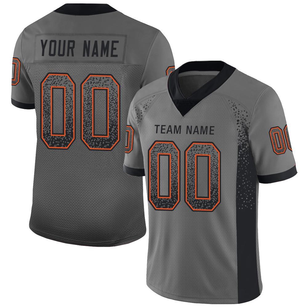 Custom Orange Black-White Mesh Authentic Football Jersey – FiitgCustom