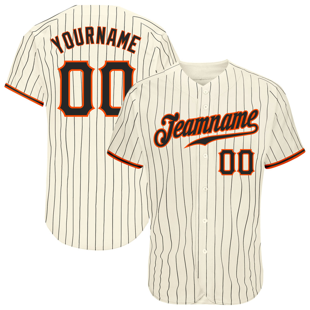 Custom Black Orange Baseball Jersey