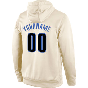 Custom Stitched Cream Black-Blue Sports Pullover Sweatshirt Hoodie