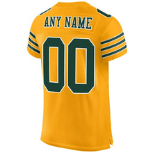 Load image into Gallery viewer, Custom Gold Green-White Mesh Authentic Football Jersey
