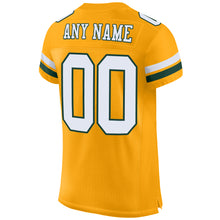 Load image into Gallery viewer, Custom Gold White-Green Mesh Authentic Football Jersey
