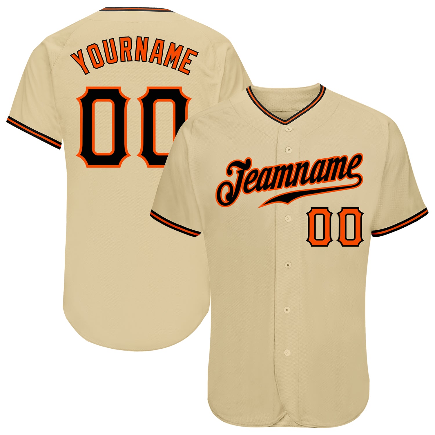 Custom Baseball Jersey Black Orange