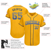 Load image into Gallery viewer, Custom Gold Royal-White Authentic Drift Fashion Baseball Jersey
