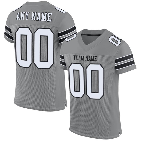 Custom Black White-Red Mesh Authentic Football Jersey Football