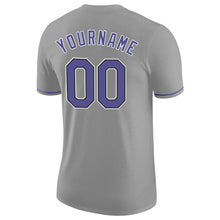 Load image into Gallery viewer, Custom Gray Purple-Black Performance T-Shirt
