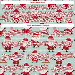 Custom Green Red-White Christmas 3D Authentic Baseball Jersey