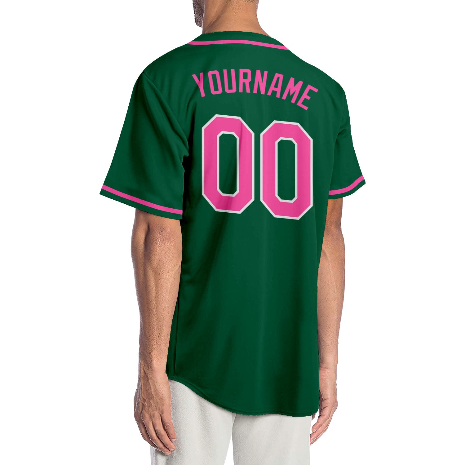 Cheap Custom Kelly Green Pink-White Authentic Sleeveless Baseball