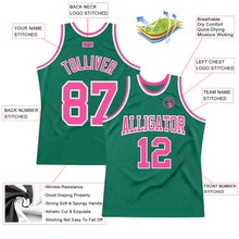 Load image into Gallery viewer, Custom Kelly Green Pink-White Authentic Throwback Basketball Jersey
