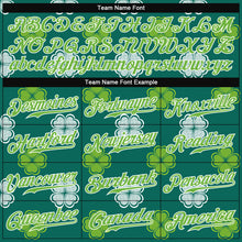 Load image into Gallery viewer, Custom Kelly Green Neon Green-White 3D Pattern Design Authentic St. Patrick&#39;s Day Baseball Jersey
