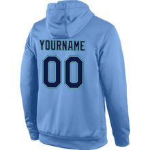 Load image into Gallery viewer, Custom Stitched Light Blue Navy-Aqua Sports Pullover Sweatshirt Hoodie
