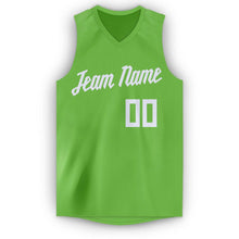 Load image into Gallery viewer, Custom Neon Green White V-Neck Basketball Jersey
