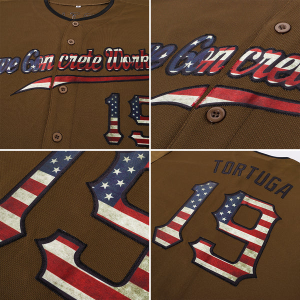 Custom Camo Vintage USA Flag-City Cream Authentic Salute To Service  Baseball Jersey Discount