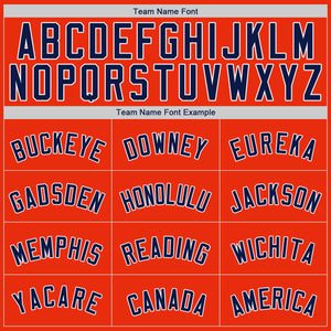 Custom Orange Navy-White Authentic Baseball Jersey