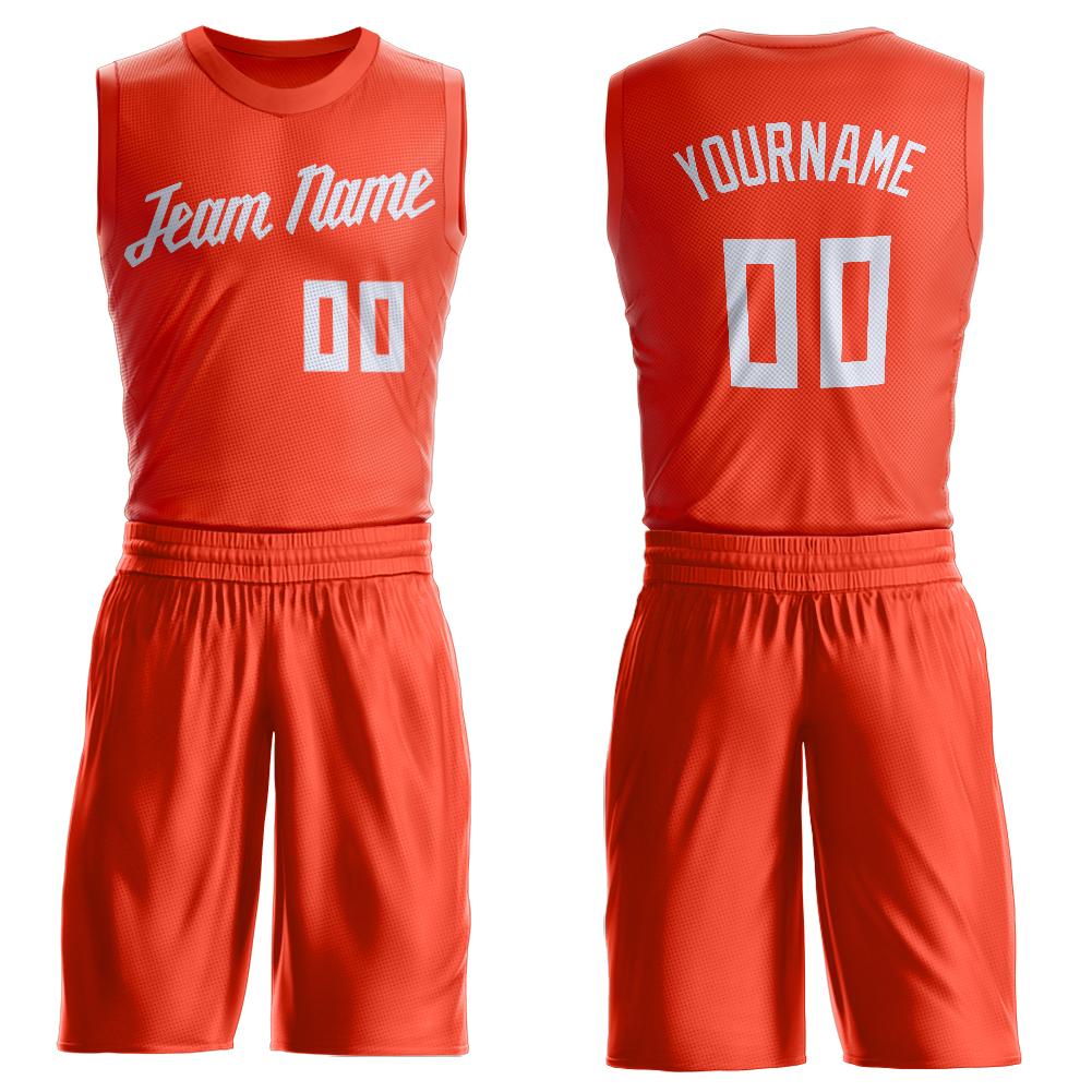 Custom White Orange Pinstripe Orange-Navy Authentic Basketball Jersey  Discount