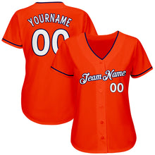 Load image into Gallery viewer, Custom Orange White-Navy Authentic Baseball Jersey
