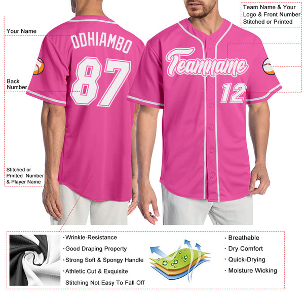 Custom Olive Pink-White Authentic Salute To Service Baseball Jersey