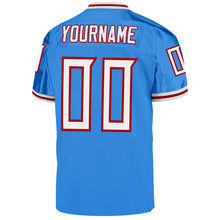 Load image into Gallery viewer, Custom Powder Blue White-Red Mesh Authentic Throwback Football Jersey
