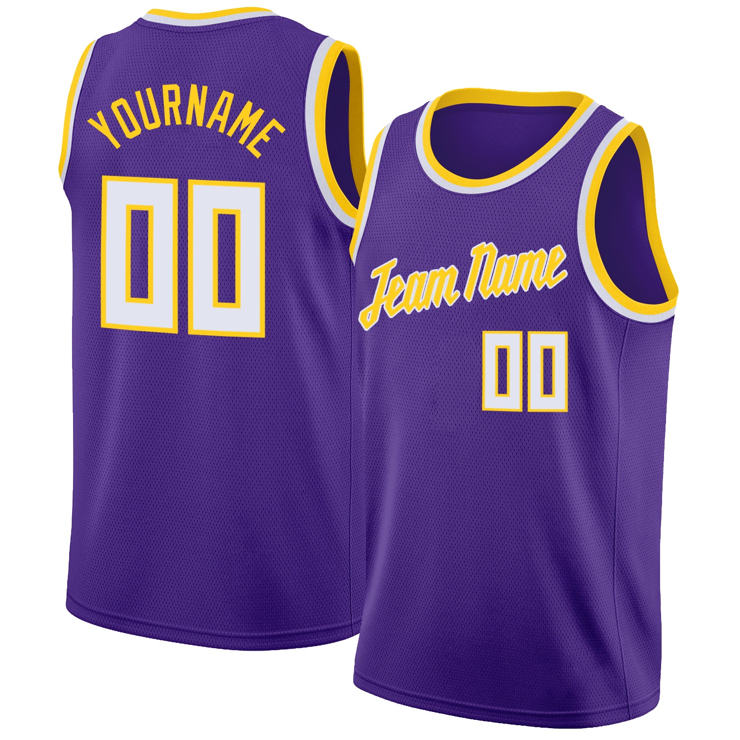 Blank LA Lakers Basketball Jerseys, Vintage Purple & Gold