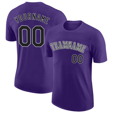 Custom Purple Black-Gray Performance T-Shirt