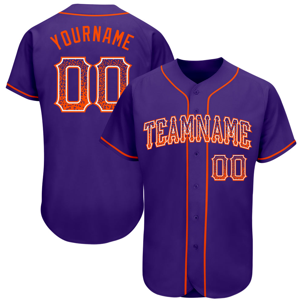 Custom Purple Orange-White Authentic Drift Fashion Baseball Jersey