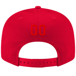 Custom Red Red-Black Stitched Adjustable Snapback Hat