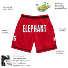 Load image into Gallery viewer, Custom Red White-Gray Authentic Throwback Basketball Shorts
