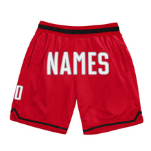 Load image into Gallery viewer, Custom Red White-Gray Authentic Throwback Basketball Shorts
