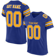 Load image into Gallery viewer, Custom Royal Gold-White Mesh Authentic Football Jersey
