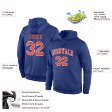 Load image into Gallery viewer, Custom Stitched Royal Orange-White Sports Pullover Sweatshirt Hoodie
