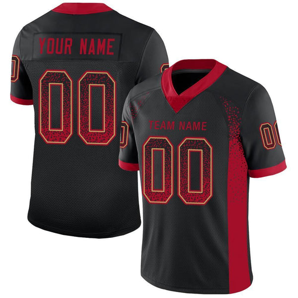 Custom Old Gold Red-Black Authentic Drift Fashion Baseball Jersey