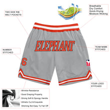 Load image into Gallery viewer, Custom Gray Orange-White Authentic Throwback Basketball Shorts
