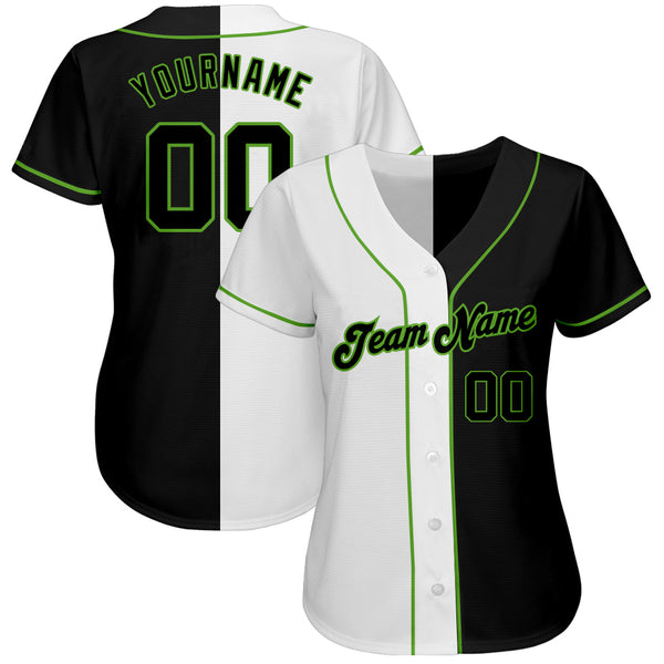 Custom Logo Name Number Neon Green Pinstripe Baseball Jersey