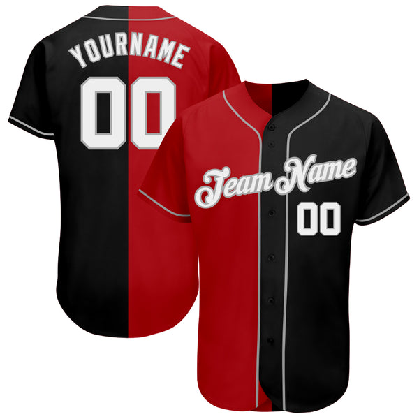 Custom Gray Red-White Baseball Jersey