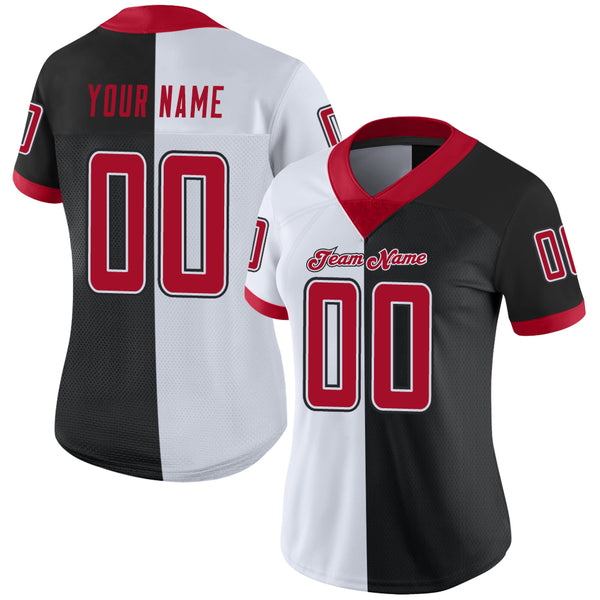 Custom Red Old Gold-Black Mesh Authentic Football Jersey – FiitgCustom