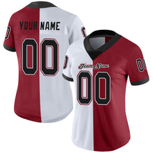 Load image into Gallery viewer, Custom Cardinal Black-White Mesh Split Fashion Football Jersey
