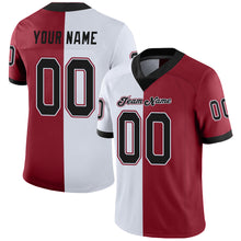 Load image into Gallery viewer, Custom Cardinal Black-White Mesh Split Fashion Football Jersey
