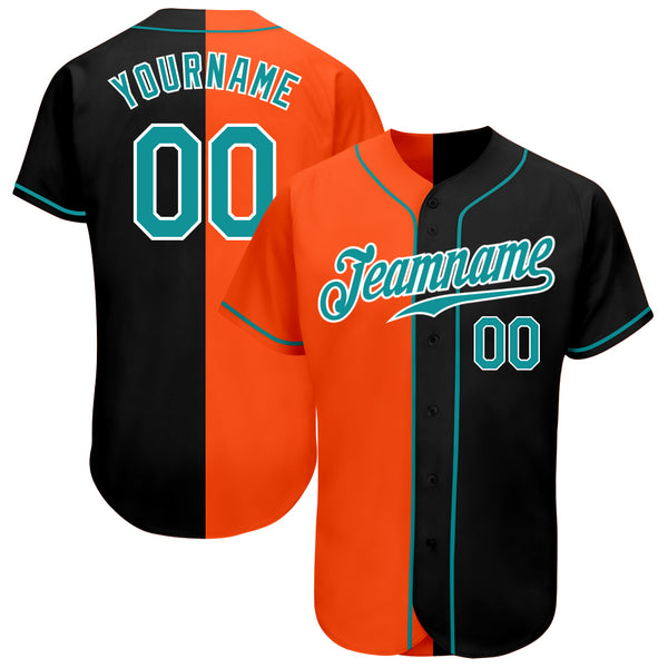 Custom Teal Black Pinstripe Black-White Authentic Baseball Jersey