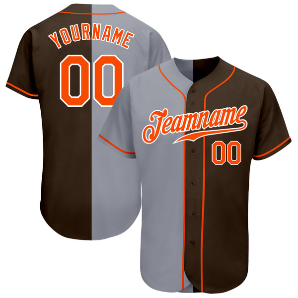 Custom Women’s Gradient Baseball Jersey Shirts Orange Blue / L