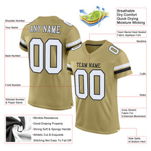 Load image into Gallery viewer, Custom Vegas Gold White-Black Mesh Authentic Football Jersey
