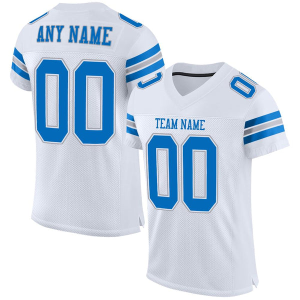 Custom Pink White-Light Blue Mesh Authentic Football Jersey