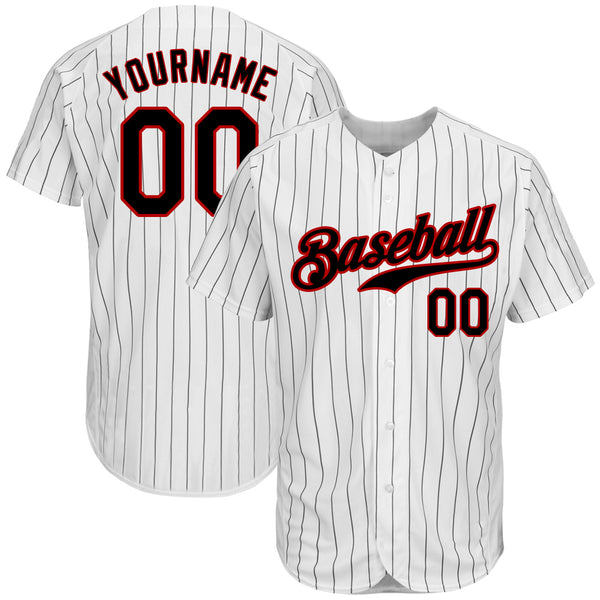 Custom White Red-Black Authentic Two Tone Baseball Jersey