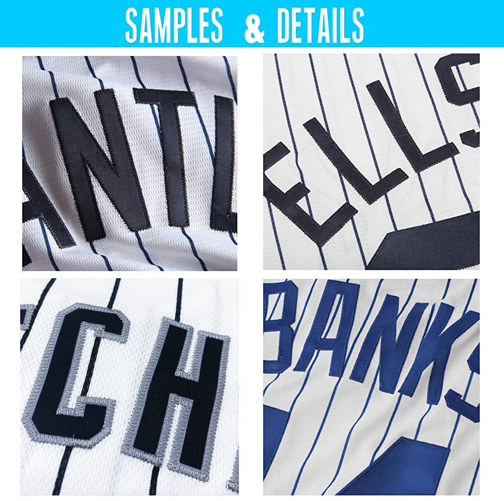 Creat Baseball Authentic White Navy Strip Navy Gold Jersey – FiitgCustom