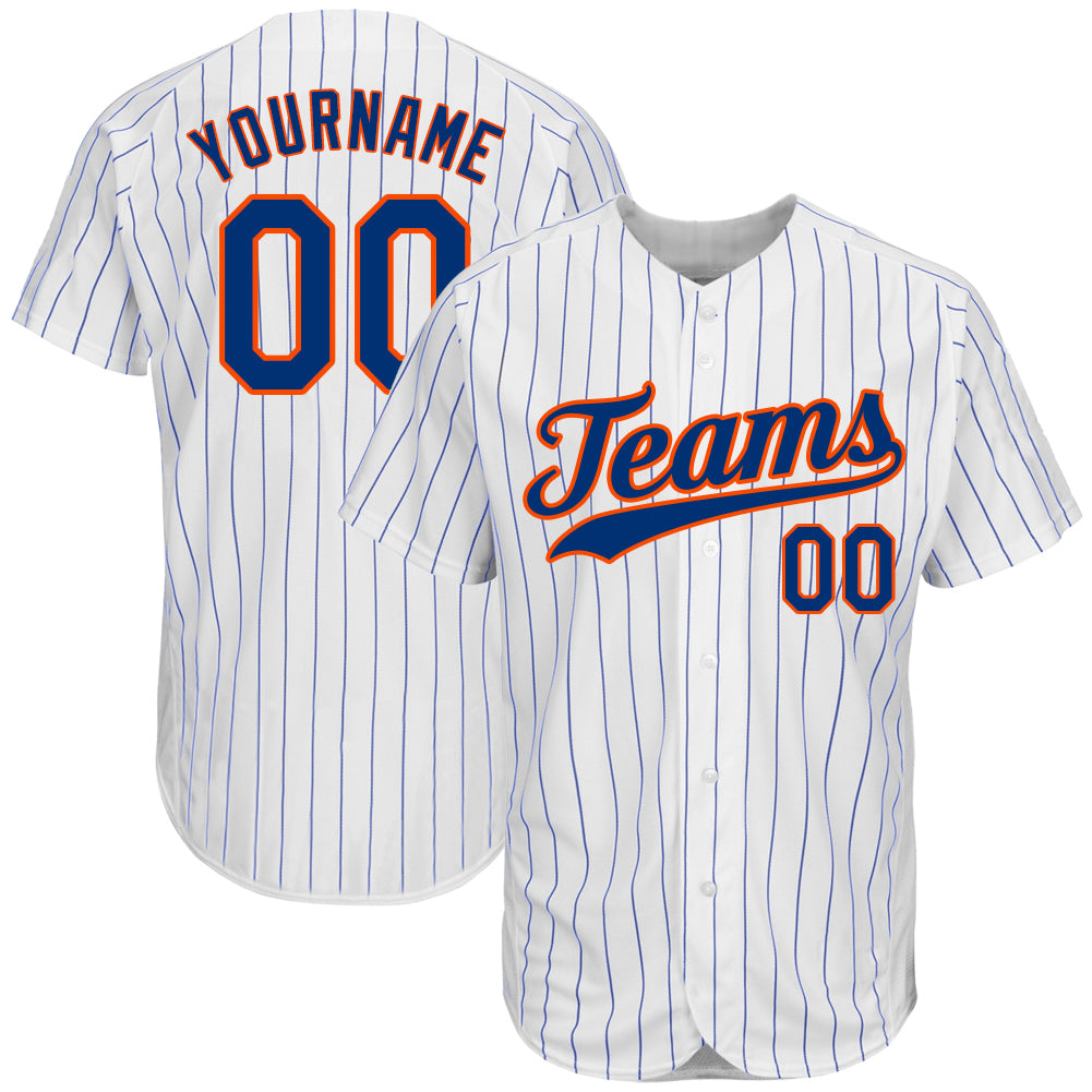 Custom Royal Royal-Orange Authentic Baseball Jersey