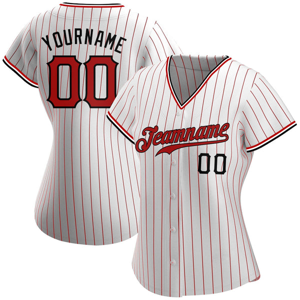 Custom Baseball Jersey White Red-Black Authentic Men's Size:3XL